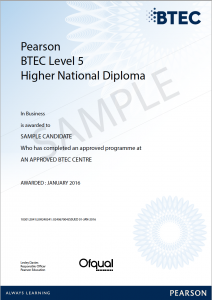 Pearson BTEC Level 5 Higher National Diploma in Business- (Teach Out) - BMC